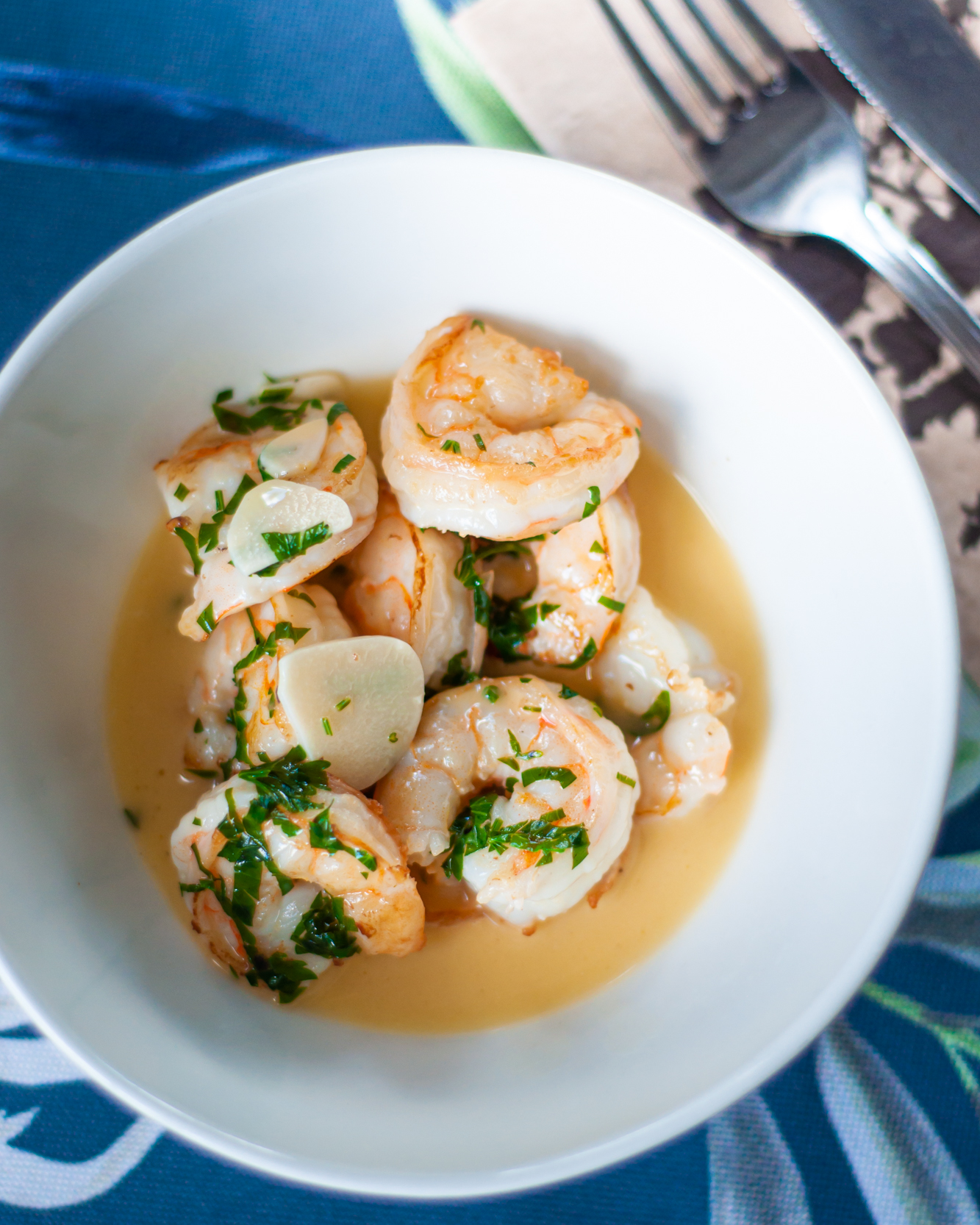 Krewetki w sosie winno-maślanym 6szt.